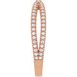 14K Gold Round Natural Diamond Contour Band – 1.5mm Stones - Rose Gold - view 4