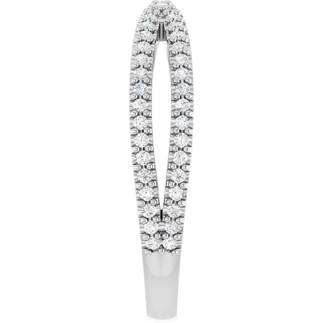 Platinum Round Natural Diamond Contour Band – 1.5mm Stones - view 4