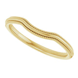 10K Gold Beaded Edge Contour Band - view 5
