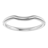 Platinum Beaded Edge Contour Band - view 3