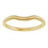 10K Gold Beaded Edge Contour Band - view 3