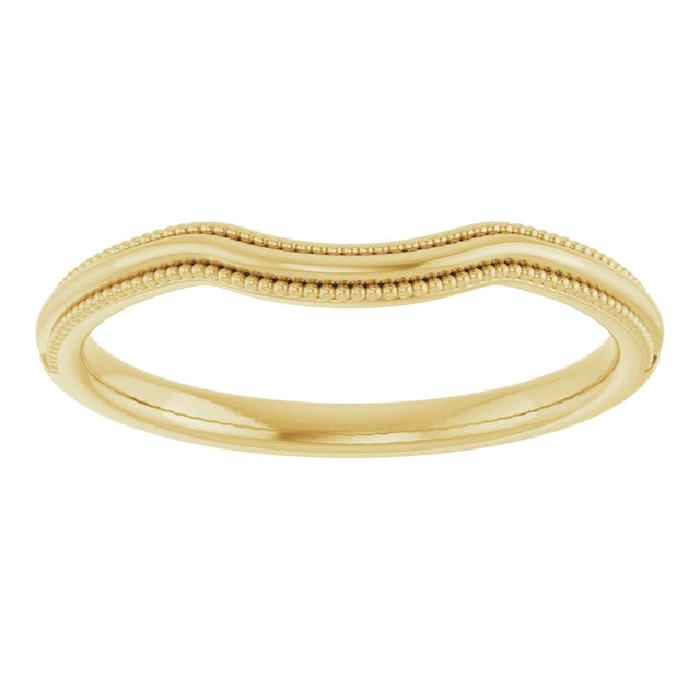 10K Gold Beaded Edge Contour Band - view 3
