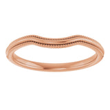 14K Gold Beaded Edge Contour Band - Rose Gold - view 3
