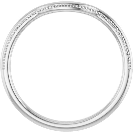 Platinum Beaded Edge Contour Band - view 2