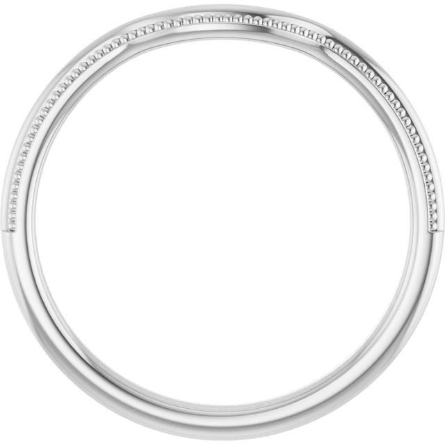 14K Gold Beaded Edge Contour Band - White Gold - view 2