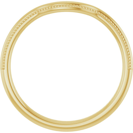 10K Gold Beaded Edge Contour Band - view 2
