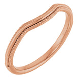 14K Gold Beaded Edge Contour Band - Rose Gold