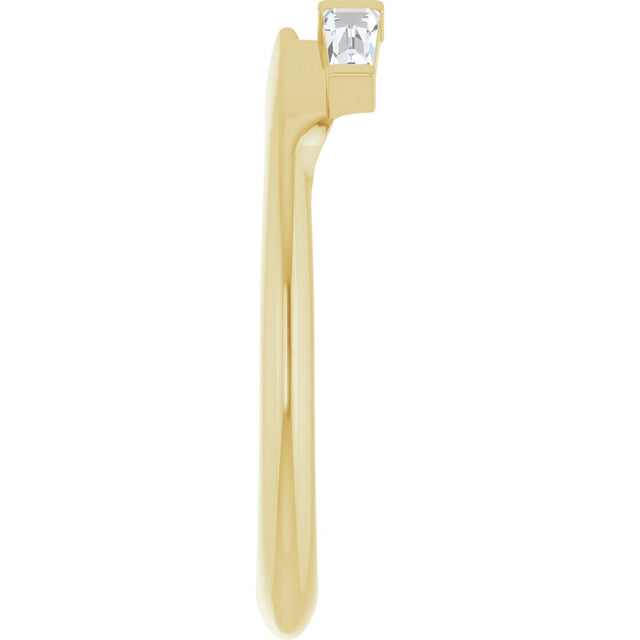 14K Gold Tapered Baguette Lab-Grown Diamond Wrap-Style Ring Enhancer - Yellow Gold - view 4