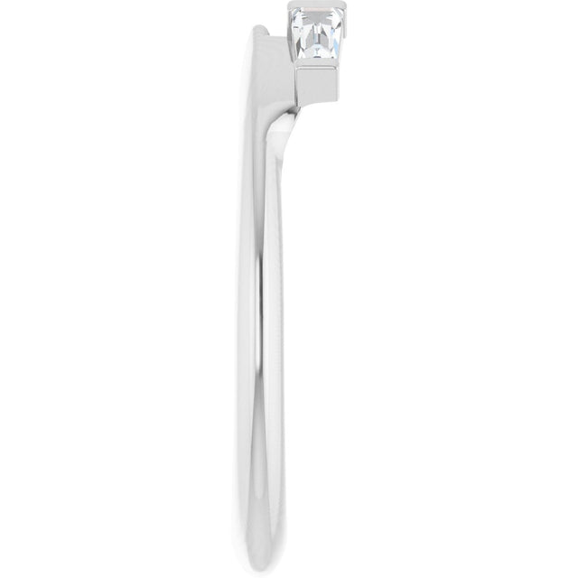 Platinum Tapered Baguette Lab-Grown Diamond Wrap-Style Ring Enhancer - view 6