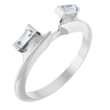 Platinum Tapered Baguette Natural Diamond Wrap-Style Ring Enhancer