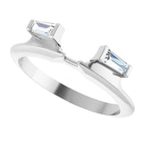 Platinum Tapered Baguette Natural Diamond Wrap-Style Ring Enhancer - view 7