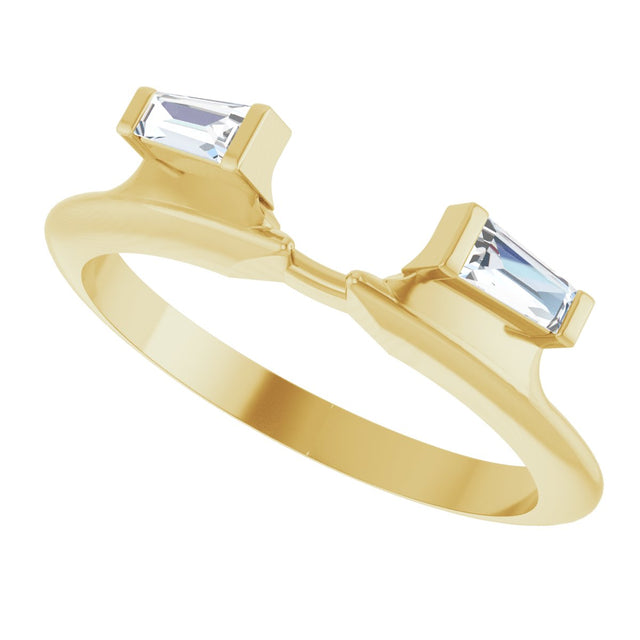 14K Gold Tapered Baguette Lab-Grown Diamond Wrap-Style Ring Enhancer - Yellow Gold - view 5