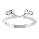 Platinum Tapered Baguette Lab-Grown Diamond Wrap-Style Ring Enhancer - view 3