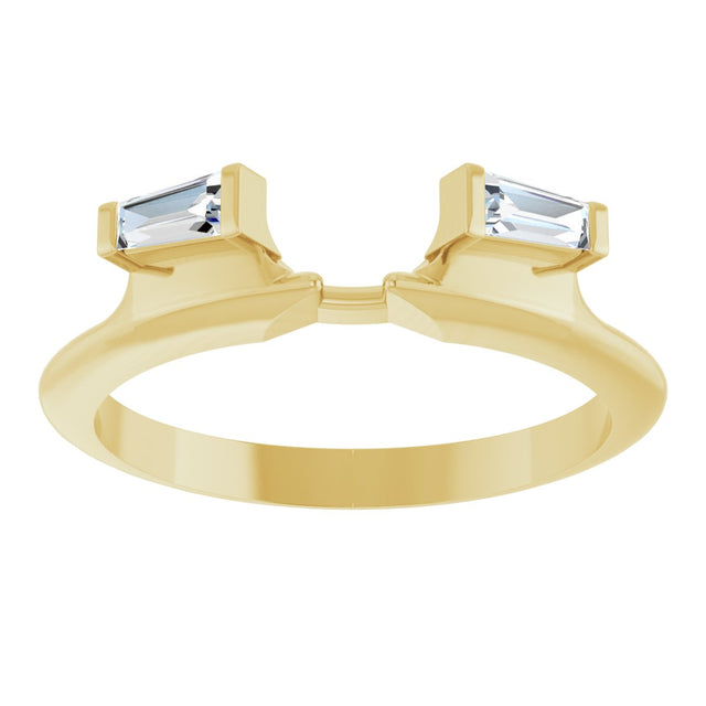 14K Gold Tapered Baguette Lab-Grown Diamond Wrap-Style Ring Enhancer - Yellow Gold - view 3