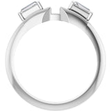 Platinum Tapered Baguette Natural Diamond Wrap-Style Ring Enhancer - view 2