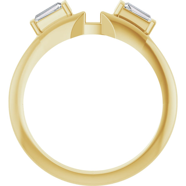 14K Gold Tapered Baguette Lab-Grown Diamond Wrap-Style Ring Enhancer - Yellow Gold - view 2