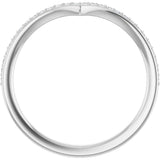 Platinum Round Lab-Grown Diamond V Contour Band - view 2