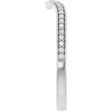 14K Gold Round Natural Diamond V Contour Band - White Gold - view 4