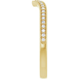 14K Gold Round Lab-Grown Diamond V Contour Band - Yellow Gold - view 4