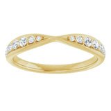 14K Gold Round Lab-Grown Diamond Pinched Contour Band - Yellow Gold - view 3