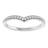 14K Gold Round Lab-Grown Diamond V Contour Band - White Gold - view 3