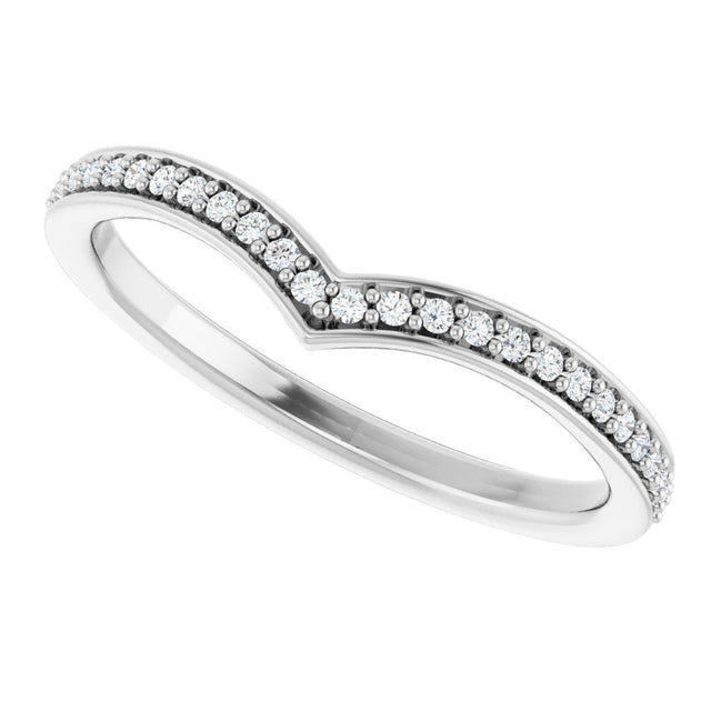 Platinum Round Lab-Grown Diamond V Contour Band - view 5