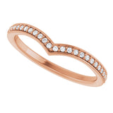 14K Gold Round Lab-Grown Diamond V Contour Band - Rose Gold - view 5