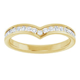 14K Gold Round Lab-Grown Diamond Channel-Set V Contour Band - Yellow Gold - view 3
