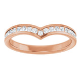 14K Gold Round Lab-Grown Diamond Channel-Set V Contour Band - Rose Gold - view 3