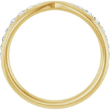 14K Gold Round Lab-Grown Diamond Pinched Contour Band - Yellow Gold - view 2