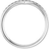 Platinum Round Natural Diamond Channel-Set V Contour Band - view 2