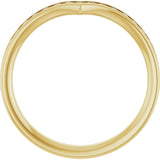 14K Gold Round Lab-Grown Diamond Channel-Set V Contour Band - Yellow Gold - view 2