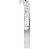 Platinum Round Natural Diamond Channel-Set V Contour Band - view 6