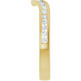 14K Gold Round Lab-Grown Diamond Channel-Set V Contour Band - Yellow Gold - view 4