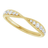 14K Gold Round Lab-Grown Diamond Pinched Contour Band - Yellow Gold - view 5