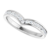 Platinum Round Lab-Grown Diamond Channel-Set V Contour Band - view 7