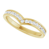 14K Gold Round Lab-Grown Diamond Channel-Set V Contour Band - Yellow Gold - view 5
