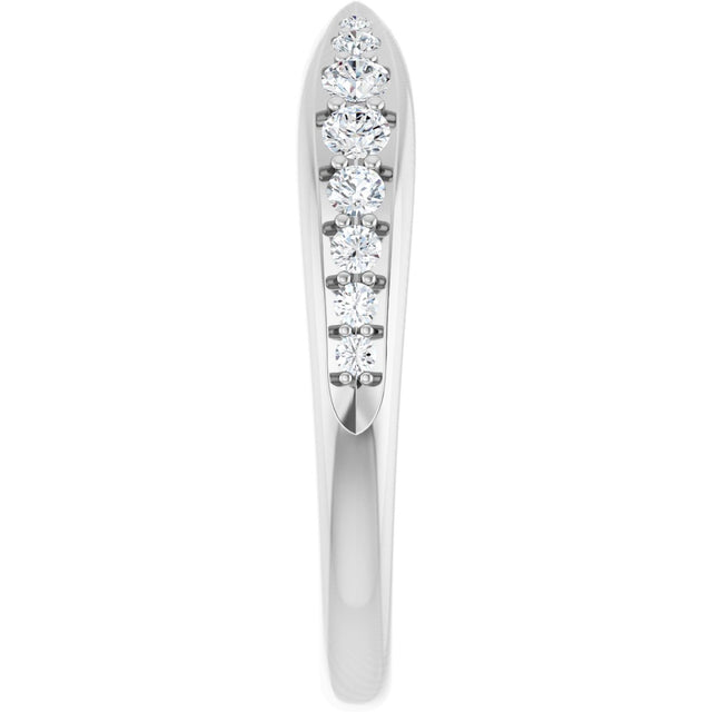 Platinum Round Lab-Grown Diamond Pinched Contour Band - view 4
