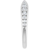 14K Gold Round Lab-Grown Diamond Pinched Contour Band - White Gold - view 4