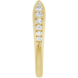14K Gold Round Lab-Grown Diamond Pinched Contour Band - Yellow Gold - view 4
