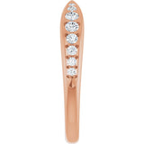 14K Gold Round Lab-Grown Diamond Pinched Contour Band - Rose Gold - view 4