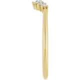 14K Gold Round Natural Diamond Accented Contour Band – 2.2-3.5mm Stones - Yellow Gold - view 4
