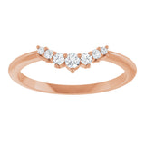 14K Gold Round Natural Diamond Accented Contour Band – 2.2-3.5mm Stones - Rose Gold - view 3