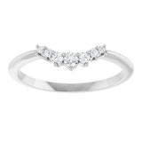 14K Gold Round Natural Diamond Accented Contour Band – 2.2-3.5mm Stones - White Gold - view 3