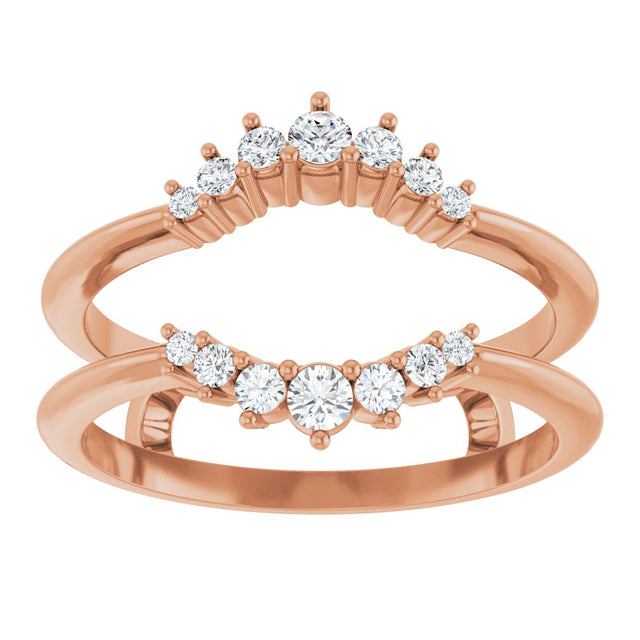 14K Gold Round Lab-Grown Diamond Ring Guard – 2.2-3.5mm Stones - Rose Gold - view 3