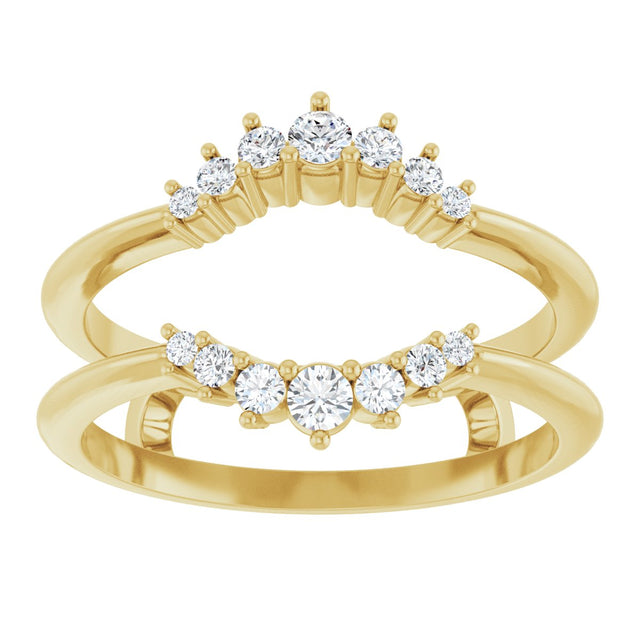 14K Gold Round Lab-Grown Diamond Ring Guard – 2.2-3.5mm Stones - Yellow Gold - view 3