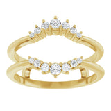 14K Gold Round Natural Diamond Ring Guard – 2.2-3.5mm Stones - Yellow Gold - view 3