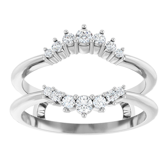 Platinum Round Natural Diamond Ring Guard – 2.2-3.5mm Stones - view 3