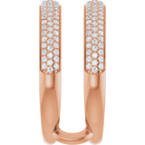 14K Gold Round Natural Diamond Pavé-Style Ring Guard - Rose Gold - view 4