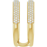 14K Gold Round Natural Diamond Pavé-Style Ring Guard - Yellow Gold - view 4